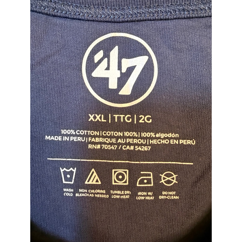 47 Brand Seattle Seahawks T Shirt Mens XXL Navy Blue NFL Graphic Tee Cotton - Picture 4 of 5